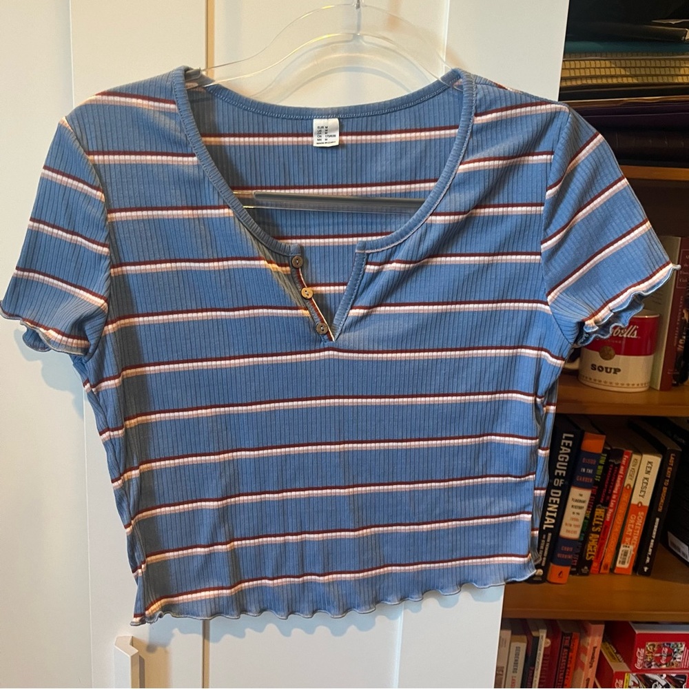 Casual sweaty rocks striped crop top